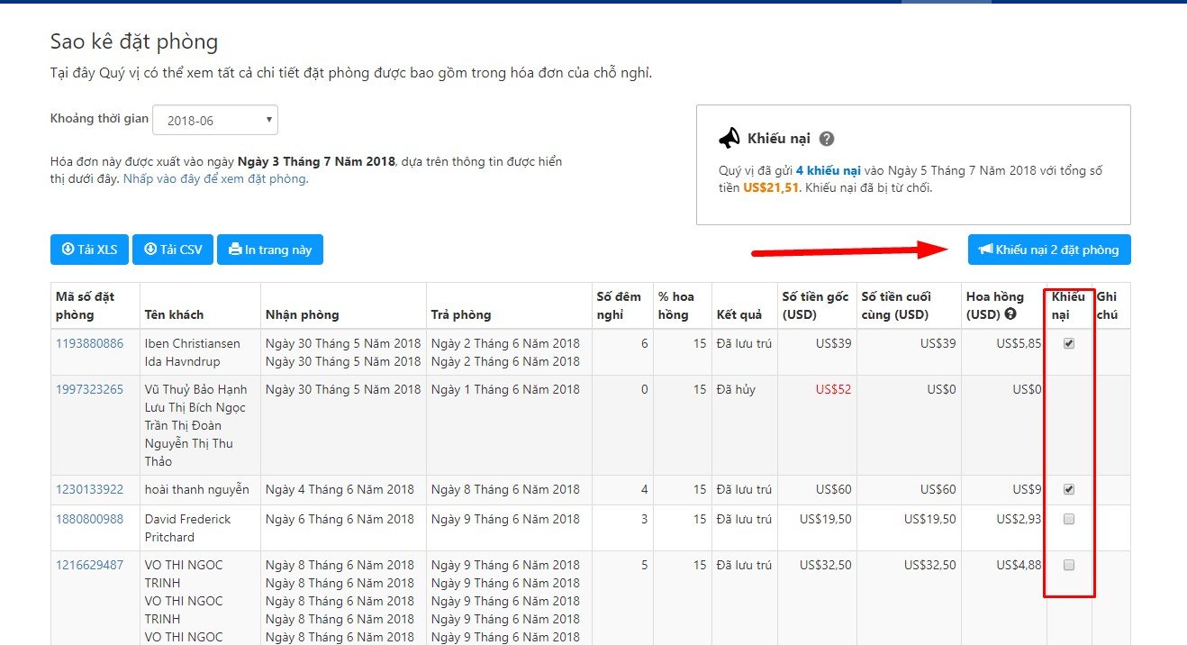 Hướng dẫn khiếu nại booking