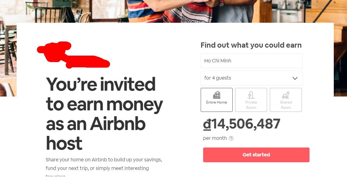 Bước 1 : Chọn loại phòng bạn muốn kiếm tiền trên Airbnb