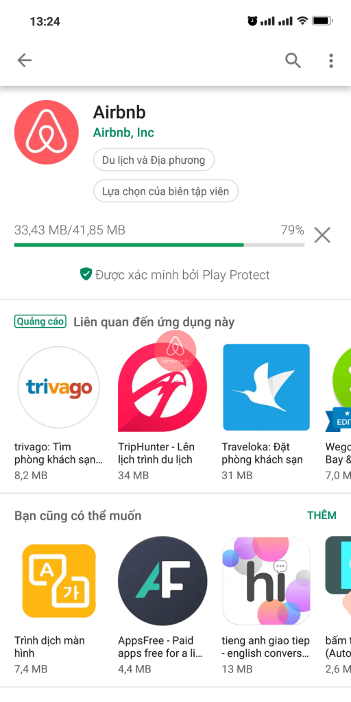 Tải ứng dụng Airbnb từ AppStore hoặc Google Store về máy