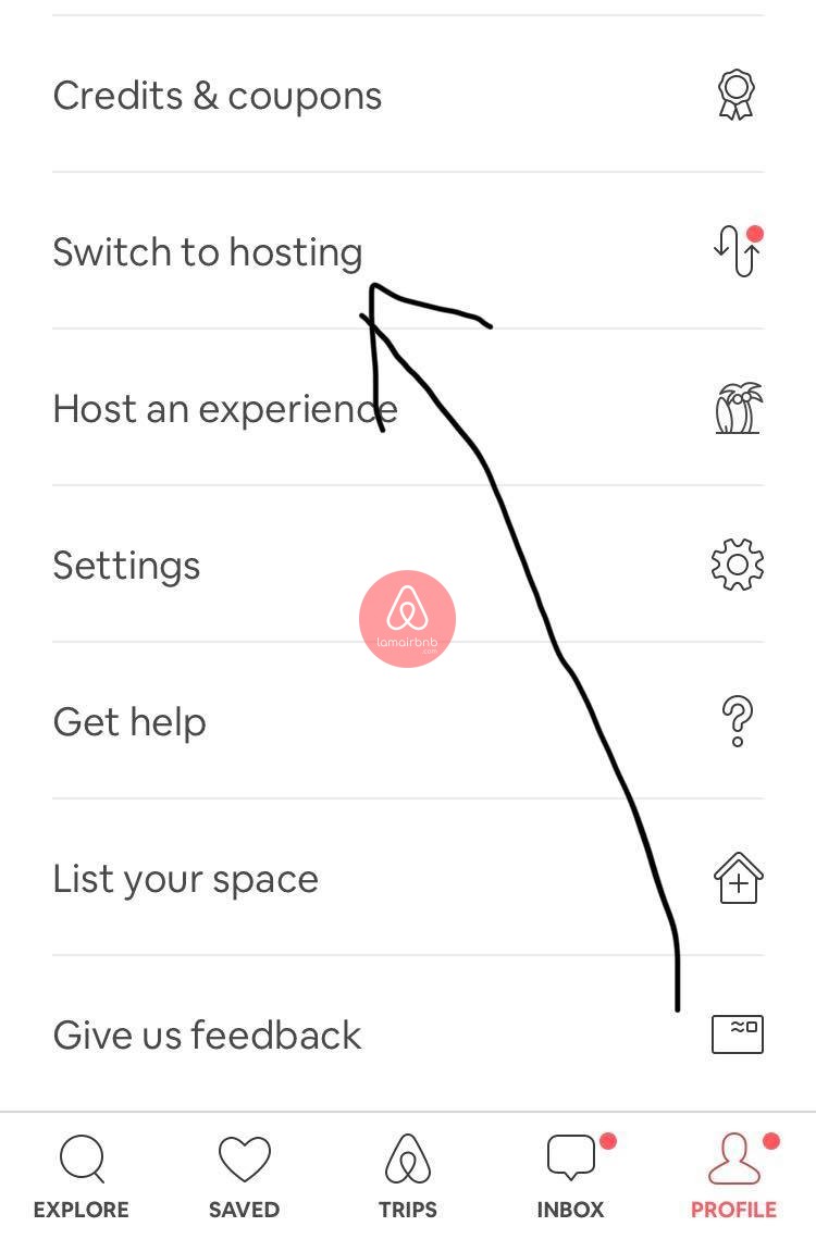 Chuyển sang chế độ Hosting Airbnb