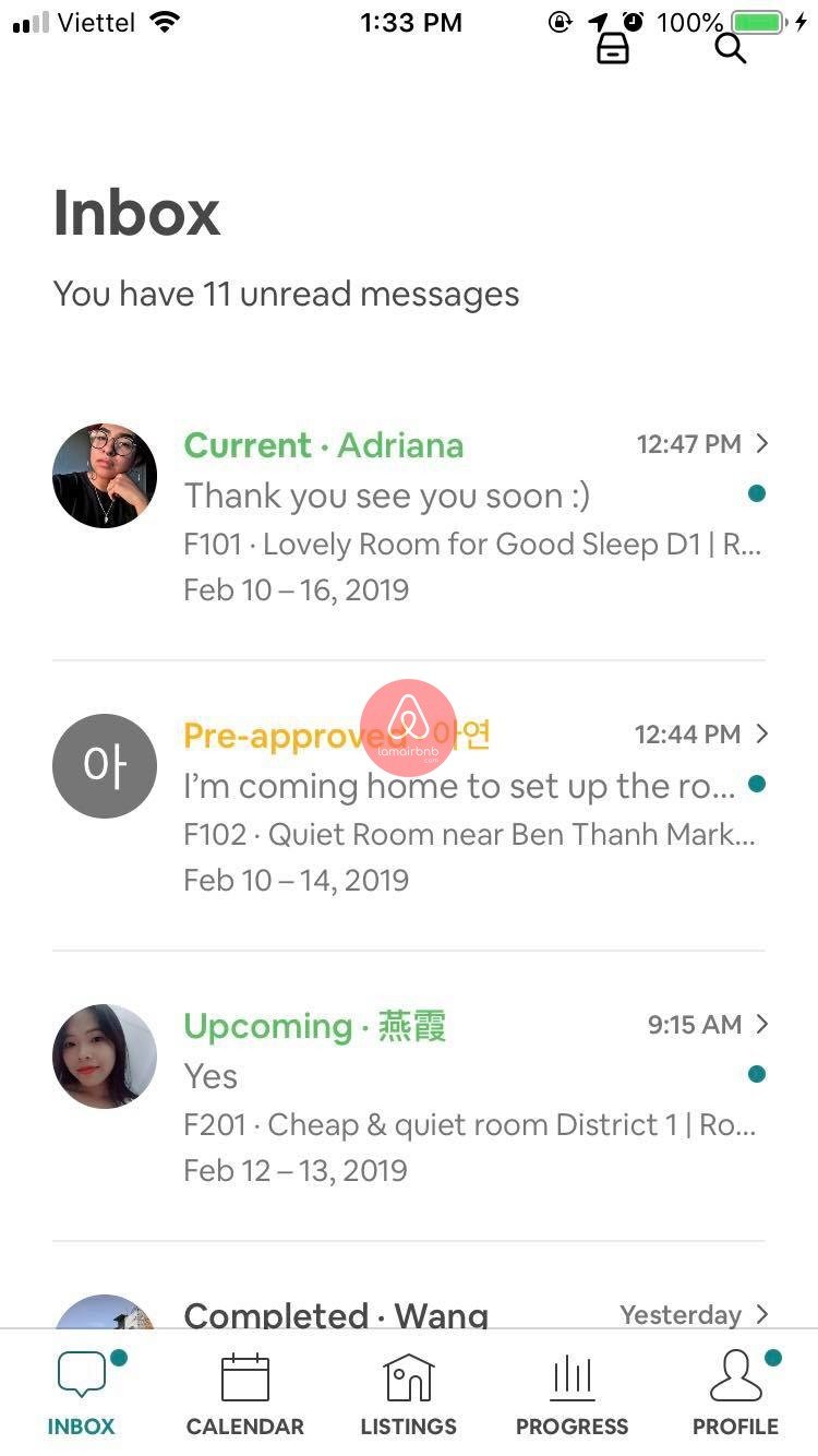 Và đây là giao diện quản lý Host Airbnb